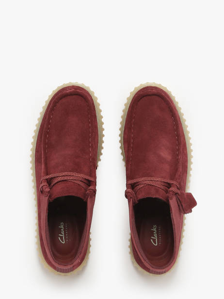 Enkelhoge Derby Veterschoenen Torhill Uit Leder Clarks Rood men 26183423 ander zicht 3