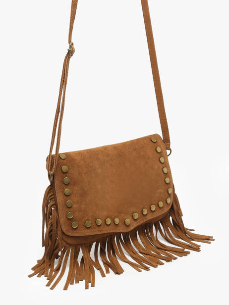 Cross Body Tas Velvet Leder Milano Bruin velvet VE241115 ander zicht 1