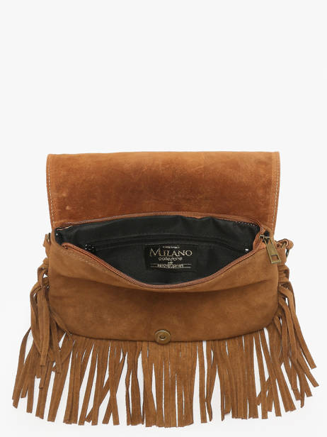 Cross Body Tas Velvet Leder Milano Bruin velvet VE241115 ander zicht 2