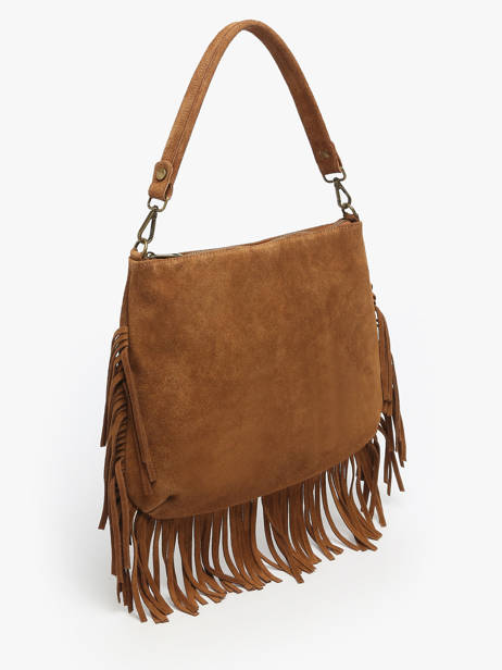 Cross Body Tas Velvet Leder Milano Bruin velvet VE241117 ander zicht 1
