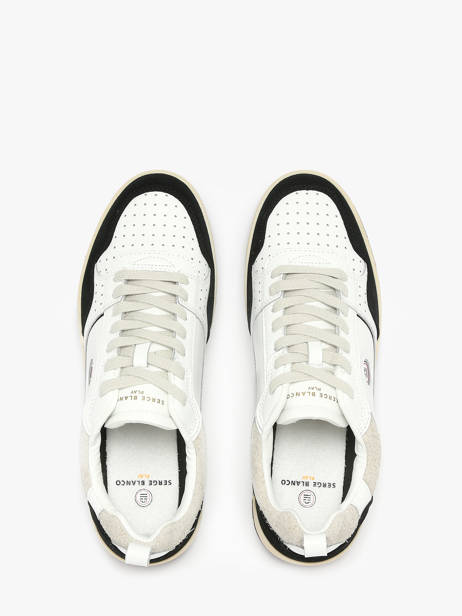 Sneakers La Vernaz Uit Leder Serge blanco Zwart men CHA2340P ander zicht 3
