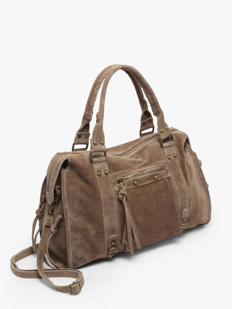 Schoudertas A4 Formaat Velvet Leder Milano Bruin velvet VE24095 ander zicht 2