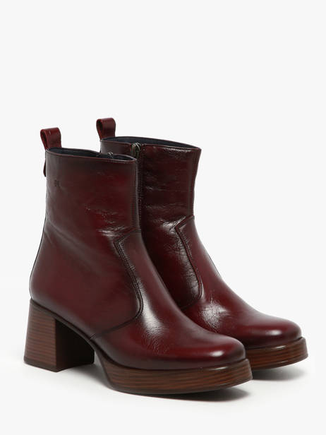 Enkellaarsjes Met Hak Cristel Uit Leder Dorking Rood women D9157 ander zicht 2
