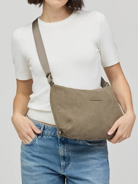 Skara Small Cord - Cross Body Tas  Kapten and son Groen cord SC ander zicht 1