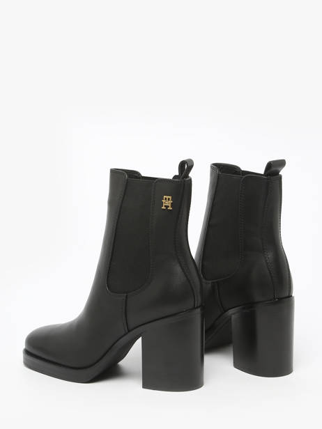 Enkellaarsjes Met Hak Uit Leder Tommy hilfiger Zwart women 8844BDS ander zicht 3