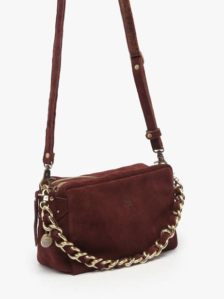 Cross Body Tas Vintage Leder Mila louise Bruin vintage 23673V ander zicht 2