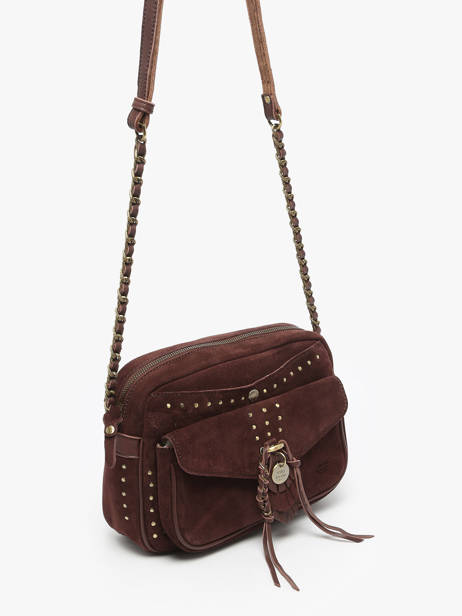 Cross Body Tas Vintage Leder Mila louise Bruin vintage 3327VC ander zicht 2