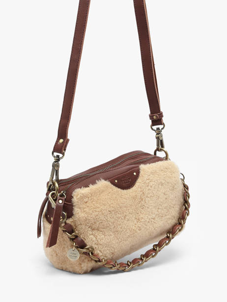Cross Body Tas Vintage Leder Mila louise Bruin vintage 23673TC ander zicht 2