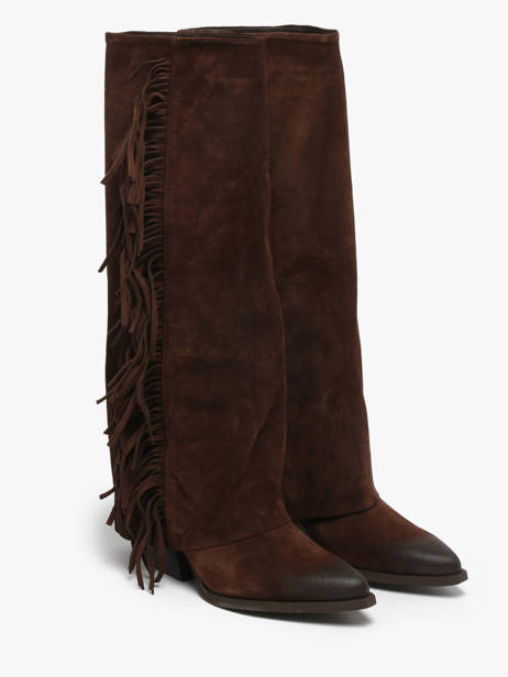 Laarzen Met Hak Uit Leder The icona Bruin women TX565 ander zicht 2