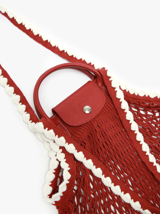 Longchamp Le pliage filet crochet Schoudertas Rood