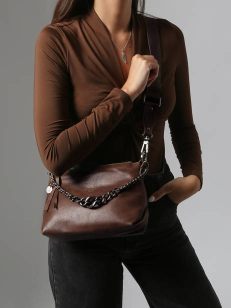 Cross Body Tas Vintage Leder Mila louise Bruin vintage 3864C ander zicht 1