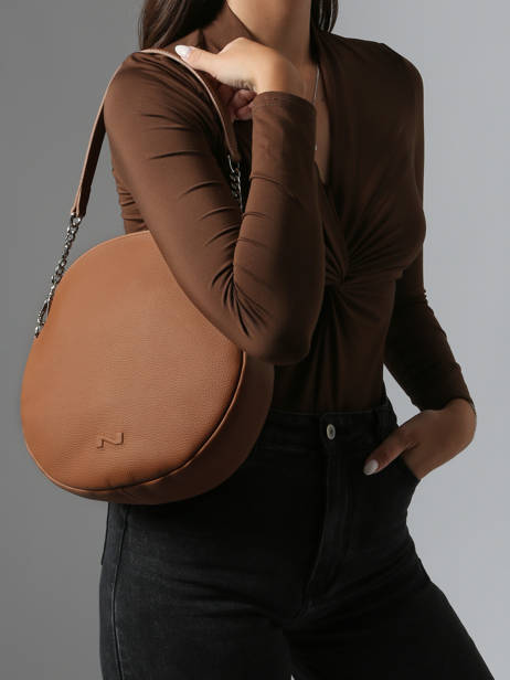 Schoudertas Anna Leder Nathan baume Bruin nathan 9 ander zicht 1