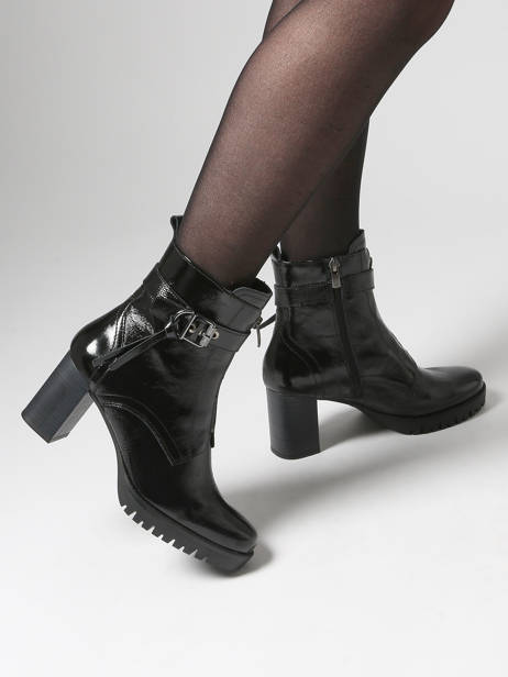 Enkellaarsjes Met Hak Evie Uit Leder Dorking Zwart women D9163 ander zicht 1