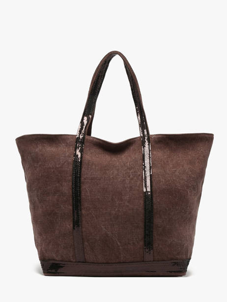 Schoudertas Met Rits L Le Cabas Linnen Vanessa bruno Bruin cabas lin 31V40409 ander zicht 4