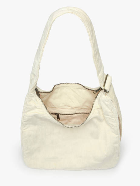 Cross Body Tas Velours Ribfluweel Hindbag Beige velours V ander zicht 3