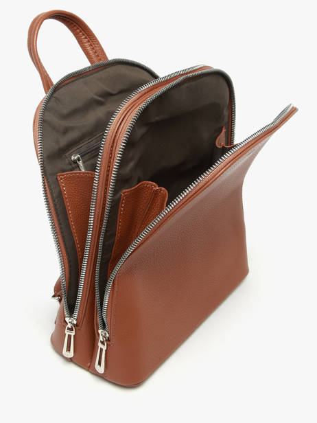 Rugzak Miniprix Bruin grained F2547 ander zicht 2