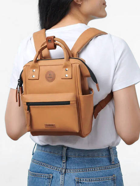 Rugzak 1 Compartiment Cabaia Bruin adventurer XS ander zicht 1