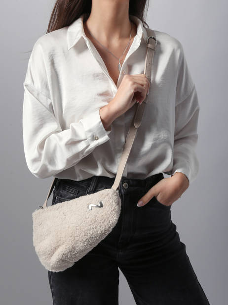 Cross Body Tas City Perle Winter Shearling En Leder Nathan baume Beige n city S ander zicht 1