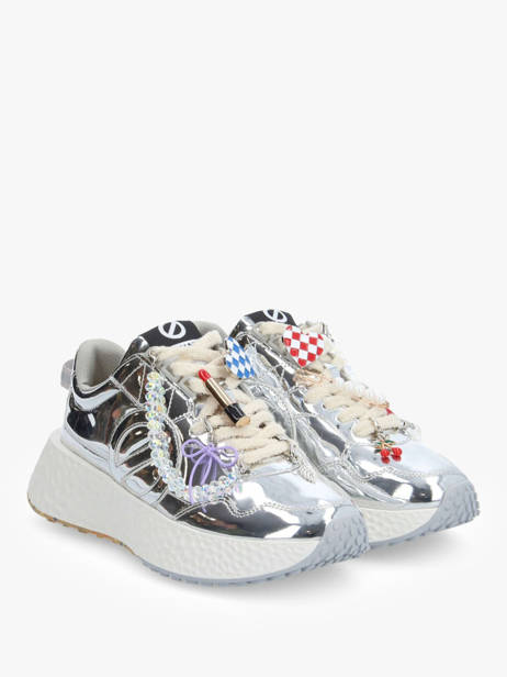 Sneakers Carter Jogger Uit Leder No name Zilver women VEMI01AL ander zicht 2