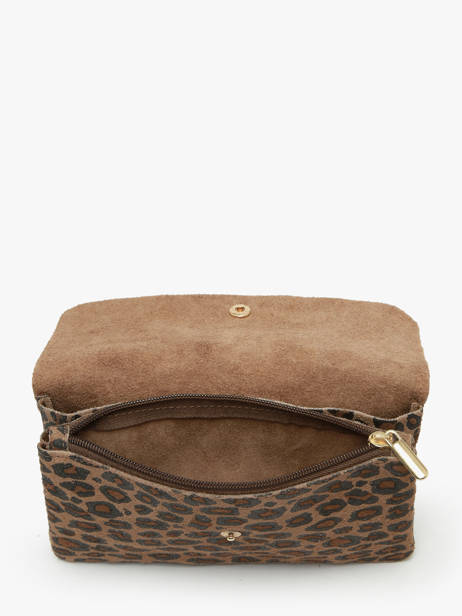 Cross Body Tas Velvet Leopardo Milano Bruin velvet leopardo VL23067 ander zicht 2