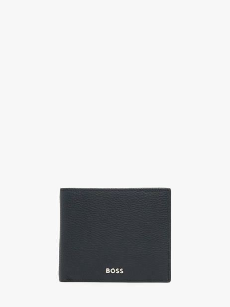 Portefeuille Met Portemonnee Leder Hugo boss Blauw grained HLM416N