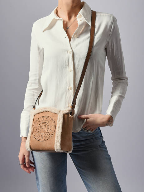 Cross Body Tas K Circle Shearling Leder Karl lagerfeld Bruin k circle A4W30068 ander zicht 1