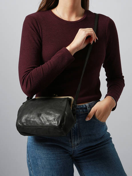 Cross Body Tas Heritage Leder Biba Zwart heritage BT22 ander zicht 1