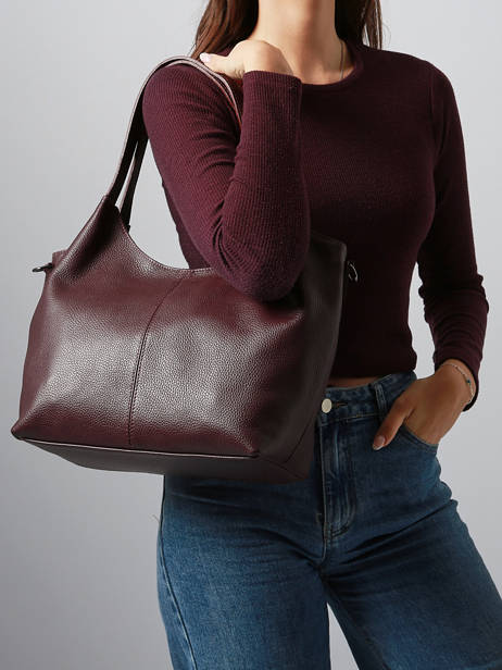 Schoudertas Caviar Leder Milano Rood caviar CA25061 ander zicht 1