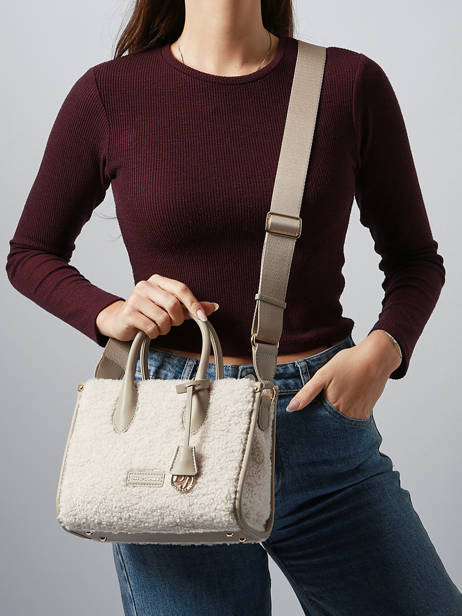 Handtas Sherpa David jones Beige sherpa CM7667 ander zicht 1