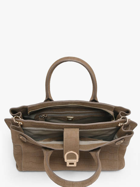 Handtas M Equestre Croco Leder Etrier Bruin equestre croco EEQC142M ander zicht 3