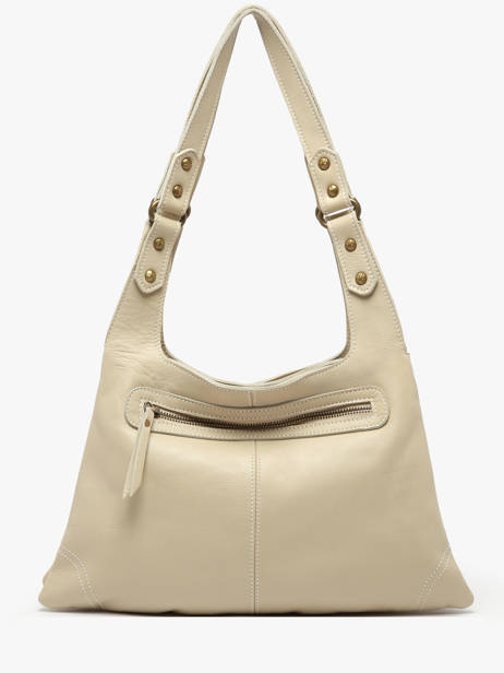 Schoudertas Seam Leder Basilic pepper Beige seam BSEA05 ander zicht 4