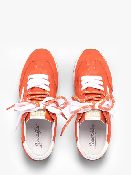 Sneakers June Uit Leder Semerdjian Oranje women JUNED479 ander zicht 3