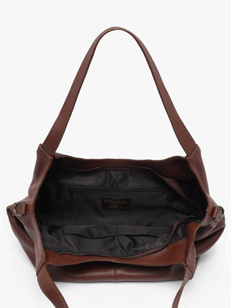 Schoudertas Caviar Leder Milano Bruin caviar CA25061 ander zicht 3