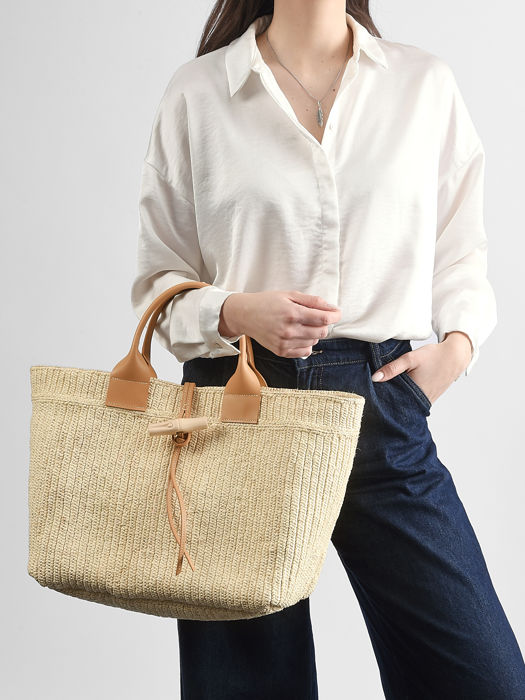Longchamp Le roseau raphia Handtas Beige
