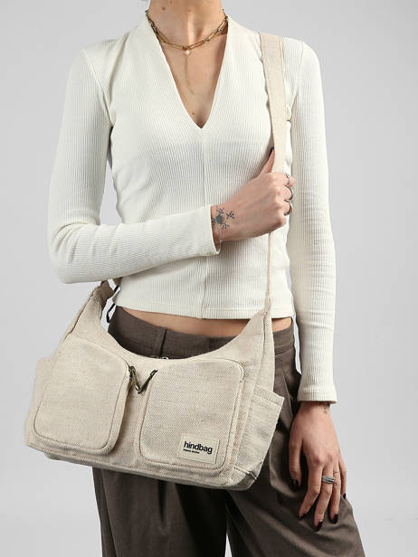 Cross Body Tas Jute Katoen Hindbag Beige jute JU ander zicht 1