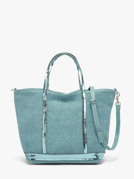 Handtas Cabas Linnen En Pailletten Vanessa bruno Blauw cabas lin 31V40435 ander zicht 5