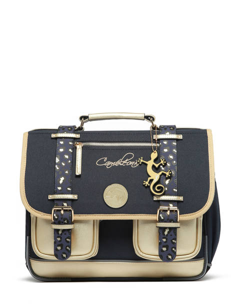 Boekentas 2 Compartimenten Cameleon Blauw vintage fantasy PBVGCA35 ander zicht 7