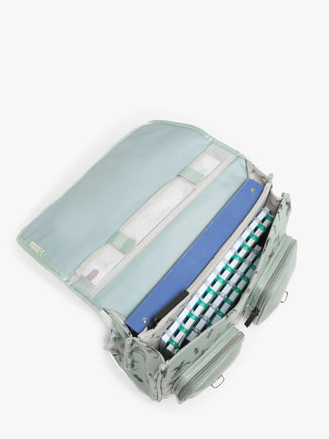 Boekentas 2 Compartimenten Cameleon Groen vintage north PBVWCA38 ander zicht 3