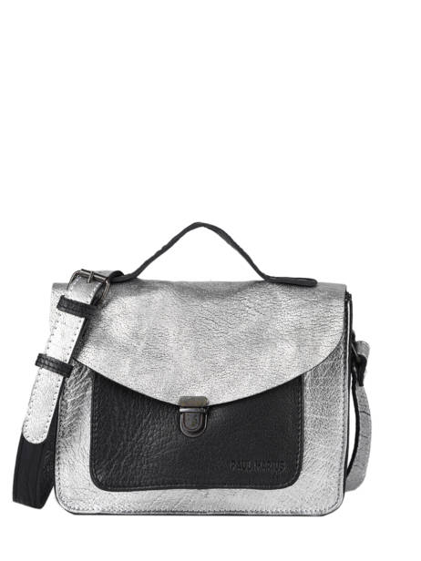 Cross Body Tas Mlle George Argento Leder Paul marius Zwart argento GEORGARG