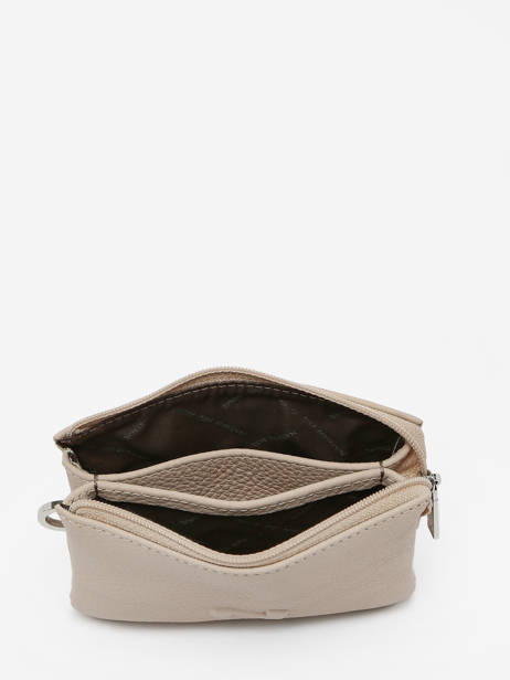 Portemonnee 2 Compartimenten Leder Nathan baume Beige original n 302N ander zicht 1