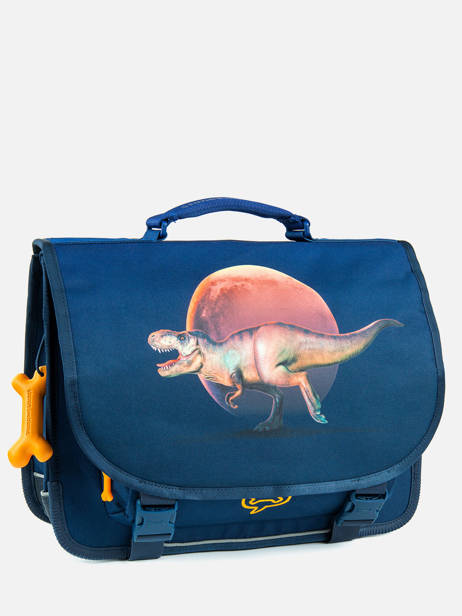 Boekentas 2 Compartimenten Lily Boys Stones and bones Blauw boys B ander zicht 2